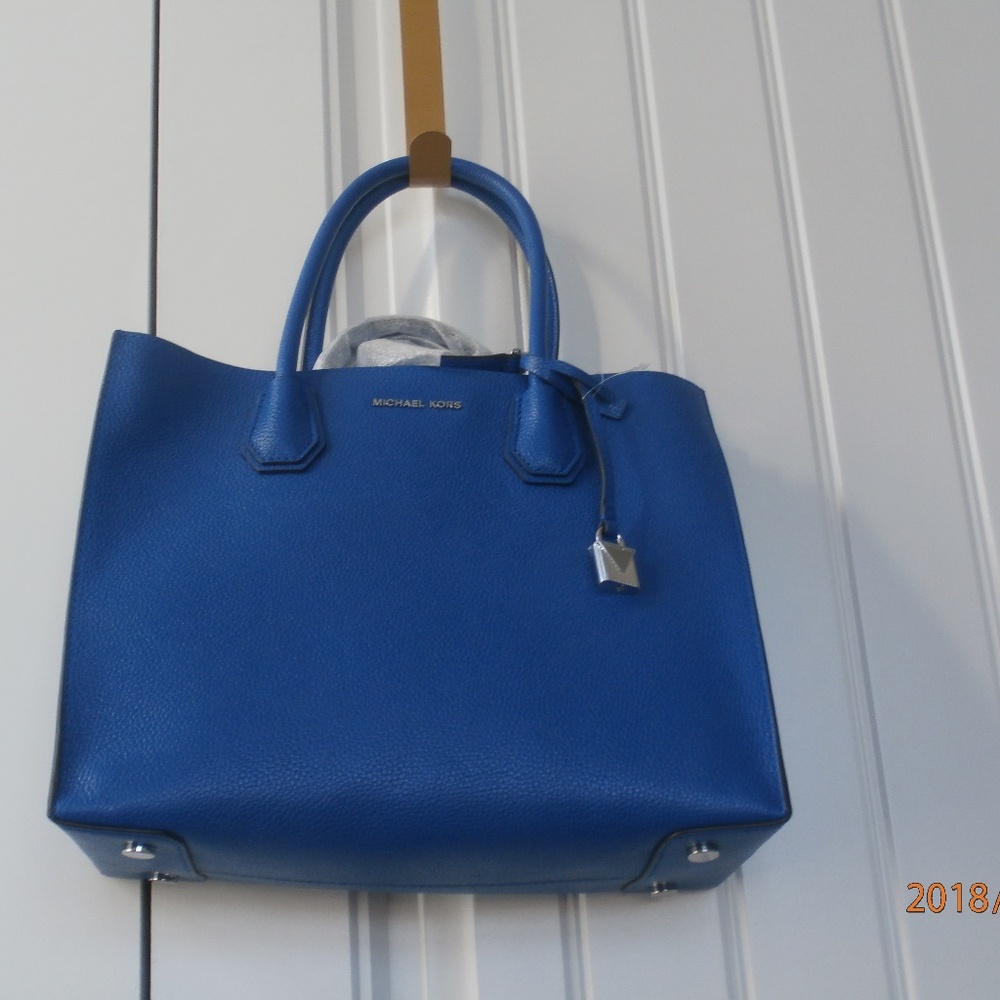 Michael Kors NWT Blue Leather Conv Tote